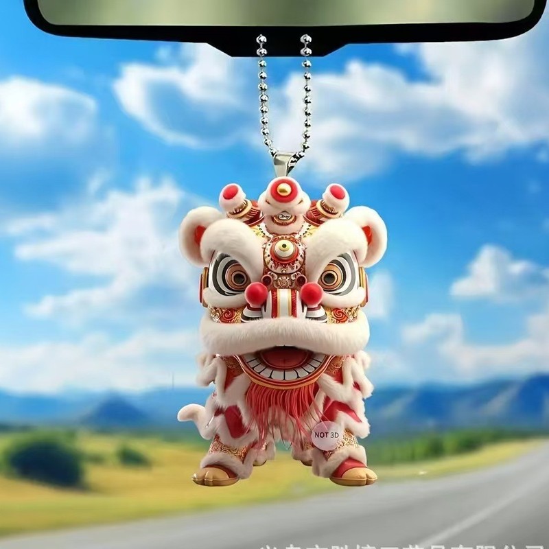 2025款中国风醒狮亚克力钥匙扣箱包车载招财挂饰挂件随身携带|undefined