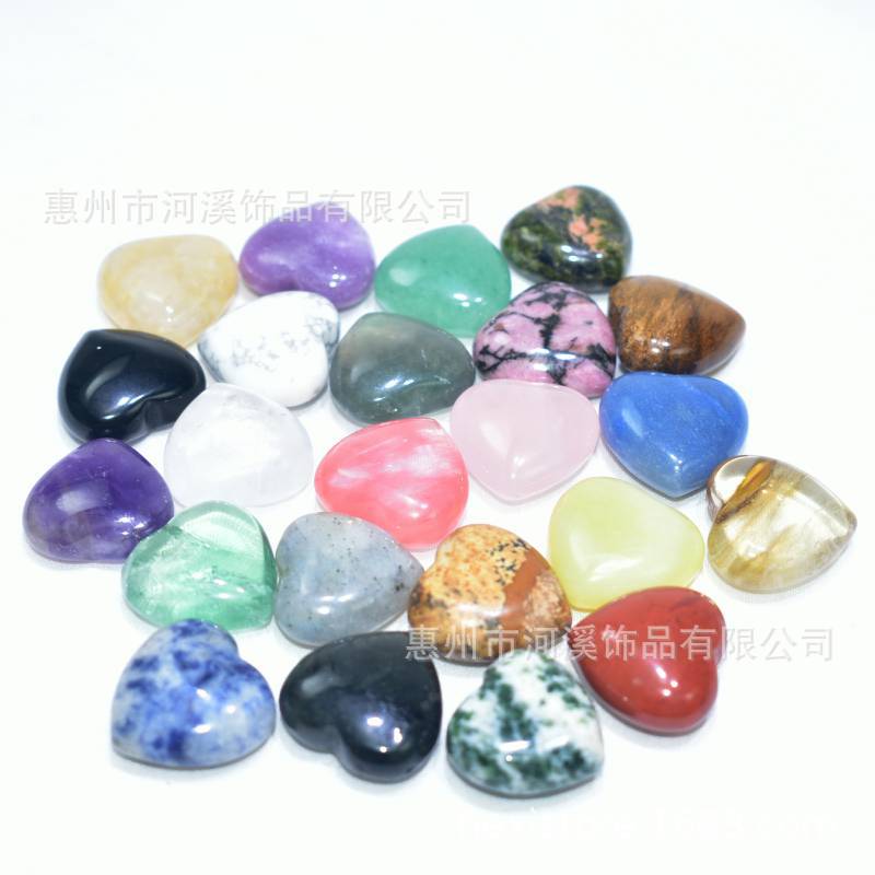 Piedra de ágata de cristal natural 20mm amor pequeños adornos no agujero en forma de corazón piedra desnuda joyería decoración melocotón corazón Accesorios