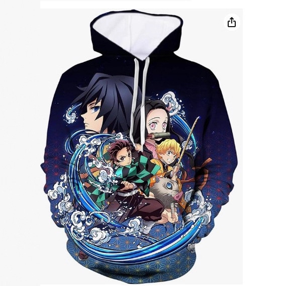 Japanese Anime Demon Slayer 3D Digital Printing Comfortable Casual Peripheral Cosplay Hoodie Sweatshirt Jacket