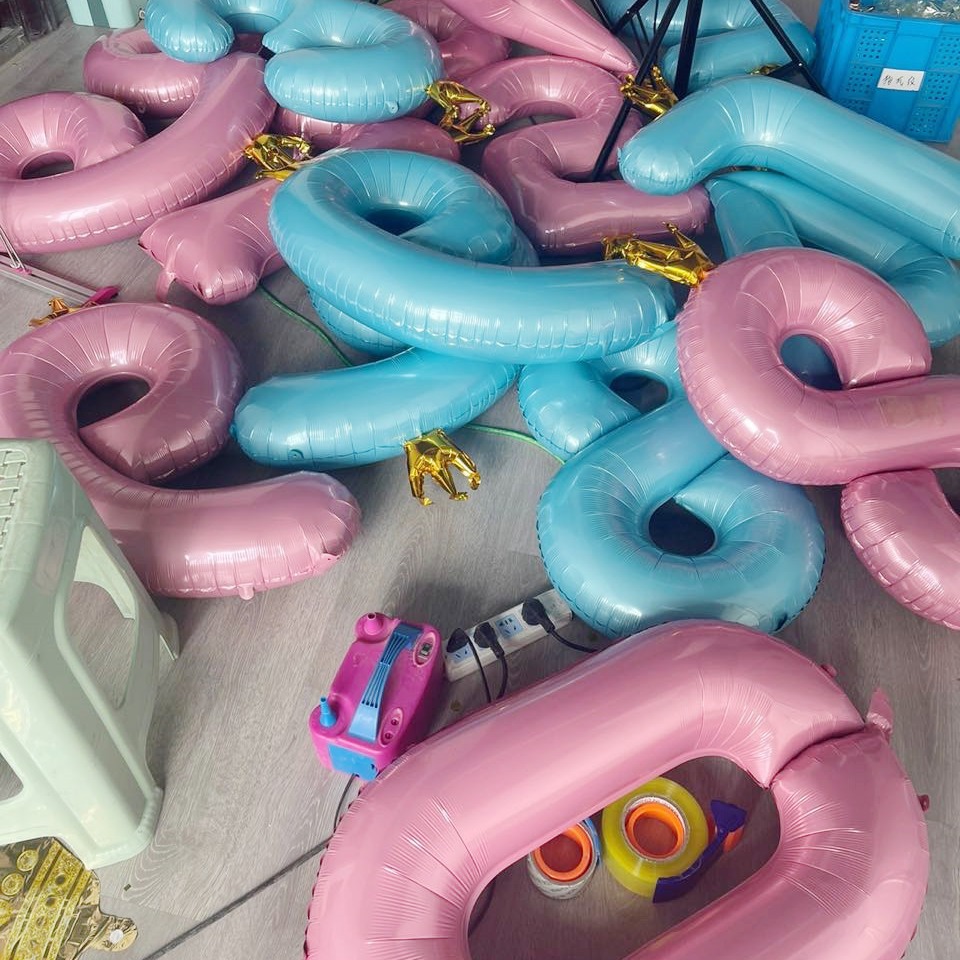 Amazon nuevo 40 pulgadas de una sola pieza corona globo digital decoración de la fiesta de cumpleaños globo digital grande