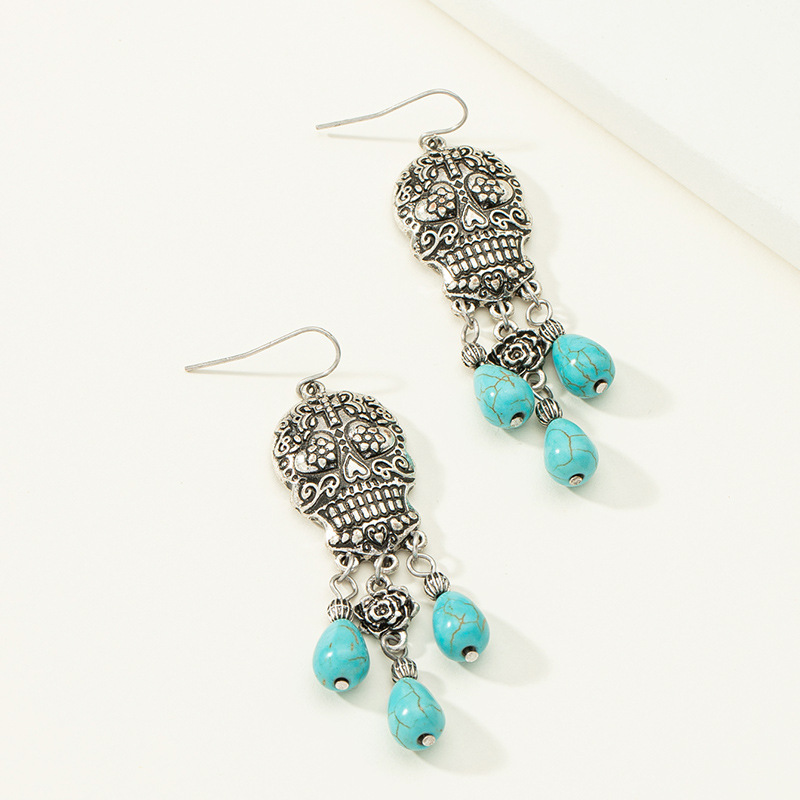 Water Droplets Pattern Women'S Gender Halloween Streetwear Water Droplets Plating Alloy No Inlaid Earrings