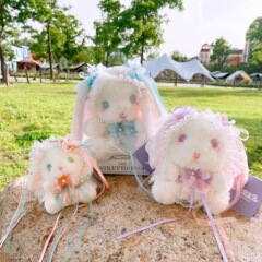 非常に宝の正規版の浅香のロリータのウサギのぬいぐるみのレースのスカートの蝶結びのウサギの女の子は遊びます。
