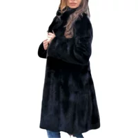 F0262 Женский длинный костюм с воротником из искусственного меха куртка 2019 осень-зима новая трансграничная эксклюзивная