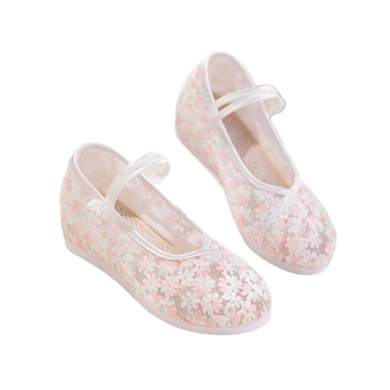 Yuyou mesh 2025 spring new style retro temperament old Beijing cloth shoes national style cheongsam shoes mesh embroidered shoes