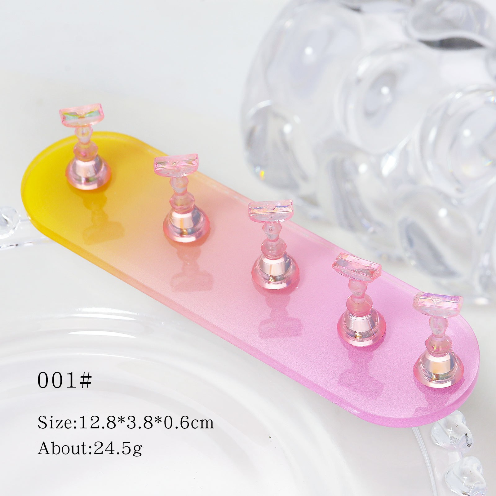 OMqt0518-01 핑크 및 옐로우 그라데이션 트레이 [네일 트레이 5개 포함]