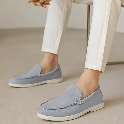 New Men's PU Faux Fur Bean Boot Slip-On Loafers Casual Shoes B-2