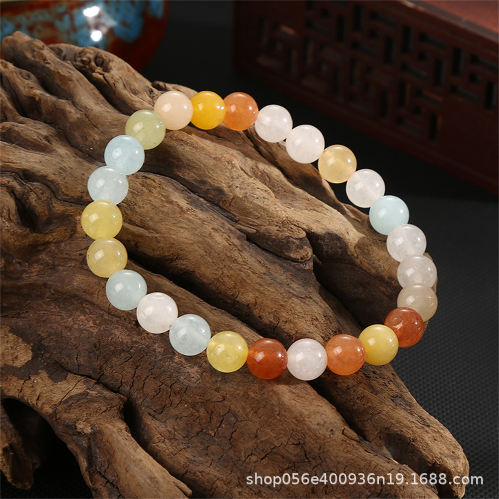 Moda simple 8mm pulsera de piedra de ágata natural alta sensación de mano de cristal cuentas pulsera comercio exterior al por mayor damas