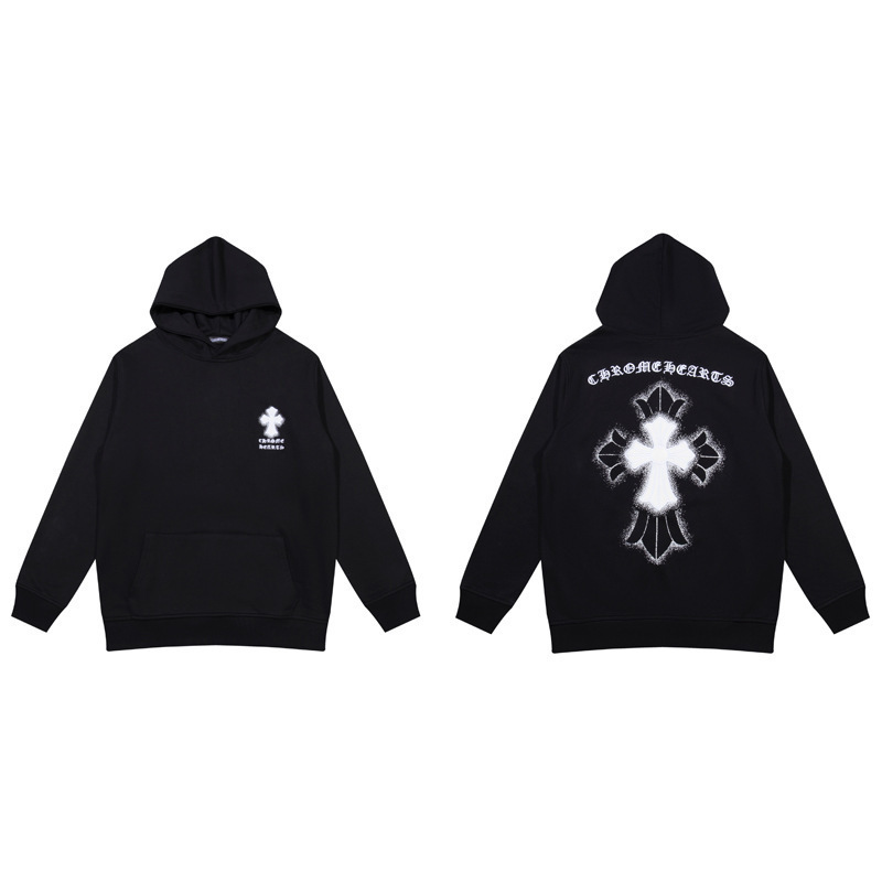 24ss年新款高品质Chrome Hearts 马蹄十字架连帽拉链卫衣工厂批发|undefined