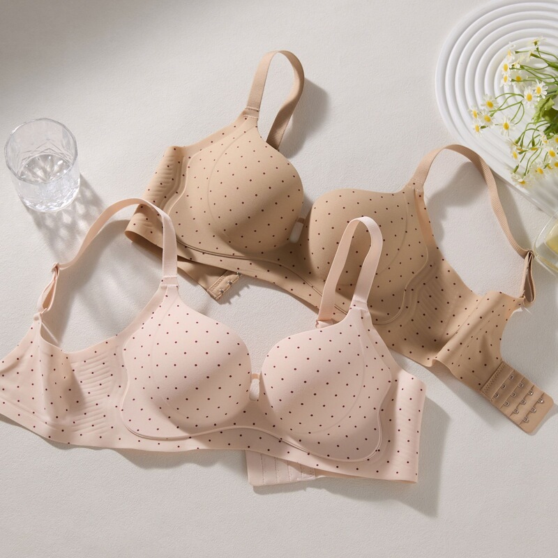 Seamless Lingerie for Women with Small Busts, Polka Dot Round Bra, Soft Support, Lift and Gather Side Breasts, Prevent Sagging, Comfortable Bra Seamless Lingerie for Women with Small Busts, Polka Dot Round Bra, Soft Support, Lift and Gather Side Breasts, Prevent Sagging, Comfortable Bra