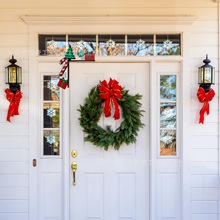 木制圣诞门框装饰 搞笑圣诞老人和驯鹿精灵 圣诞灯开关及门角装饰