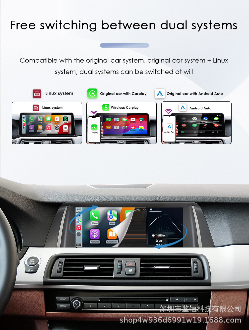10.25'' Large Screen Navigation System Suitable for 11-17 Bmw 5 Series Cic/Nbt Radio Car Players