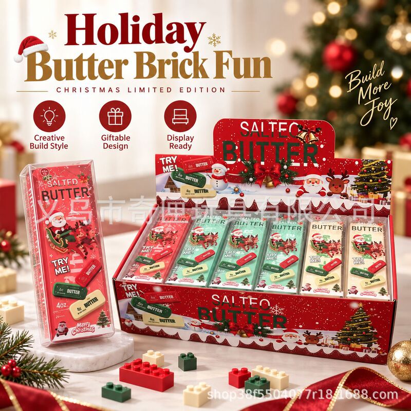 Popular Christmas Butter Squishy Toy, a new cross-border product designed for stress relief, featuring slow-rebound building block material Popular Christmas Butter Squishy Toy, a new cross-border product designed for stress relief, featuring slow-rebound building block material