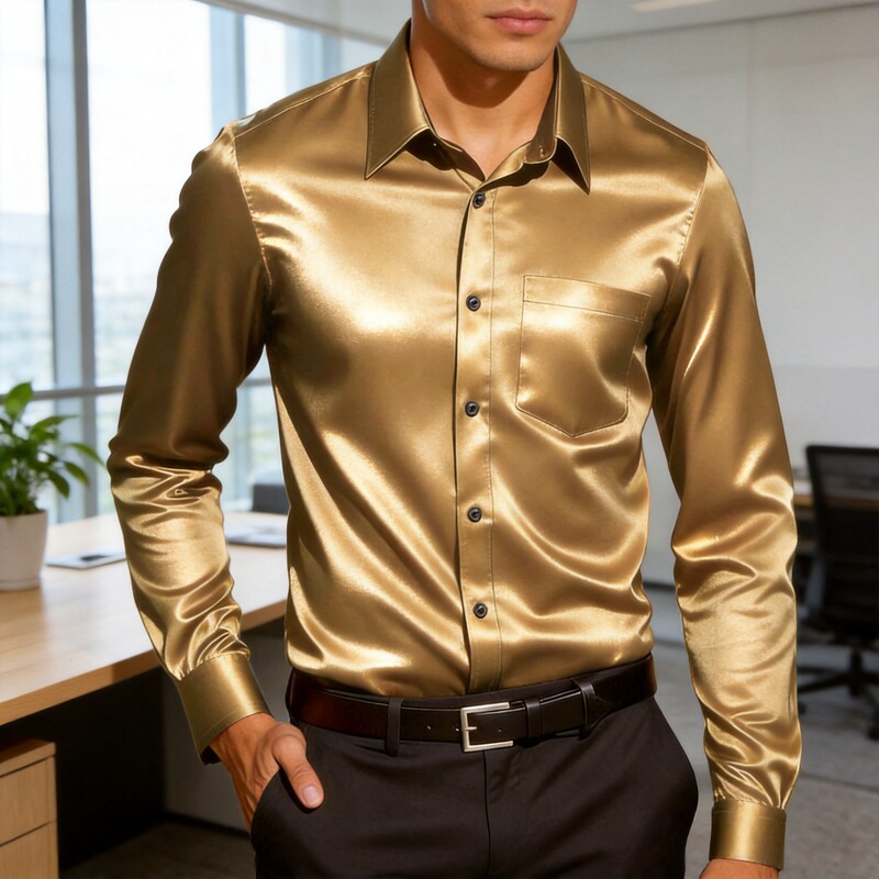 New high-end light-sensitive ice silk men's business long-sleeve shirt, casual versatile slim-fit shirt, exclusively for men's wear New high-end light-sensitive ice silk men's business long-sleeve shirt, casual versatile slim-fit shirt, exclusively for men's wear