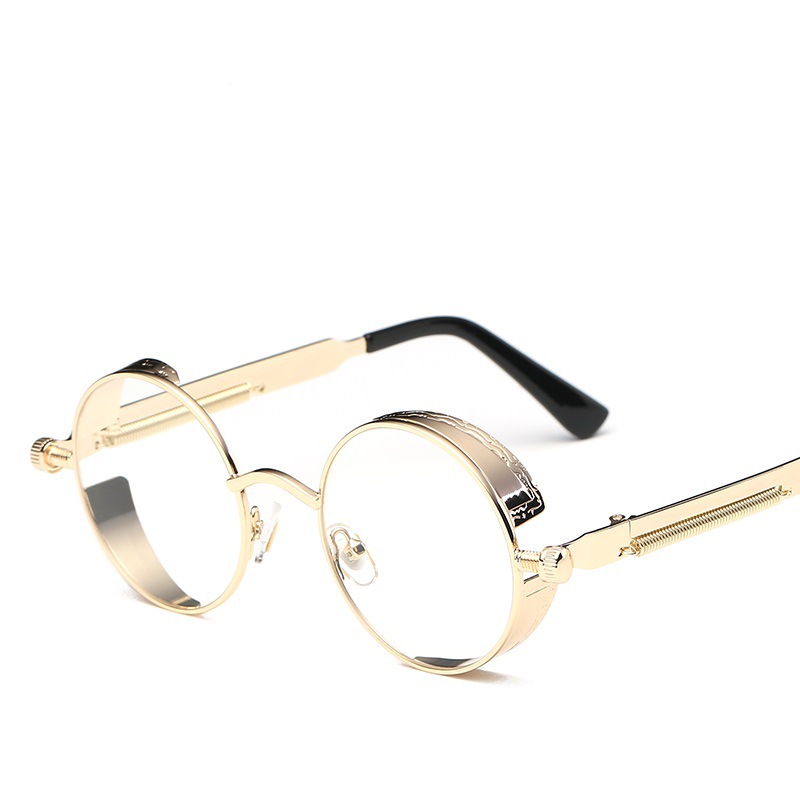 Clásico Steampunk gafas de sol europeo y americano ronda reflectante gafas de sol hombres y mujeres retro moda gafas de sol 0914