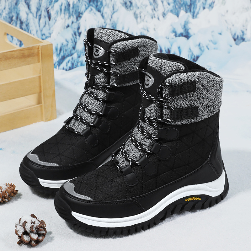 Explosiones transfronterizas de invierno calentamiento nuevo calentamiento al aire libre zapatos de algodón de alta altura zapatos de nieve calentamiento zapatos de montaña para hombres y mujeres