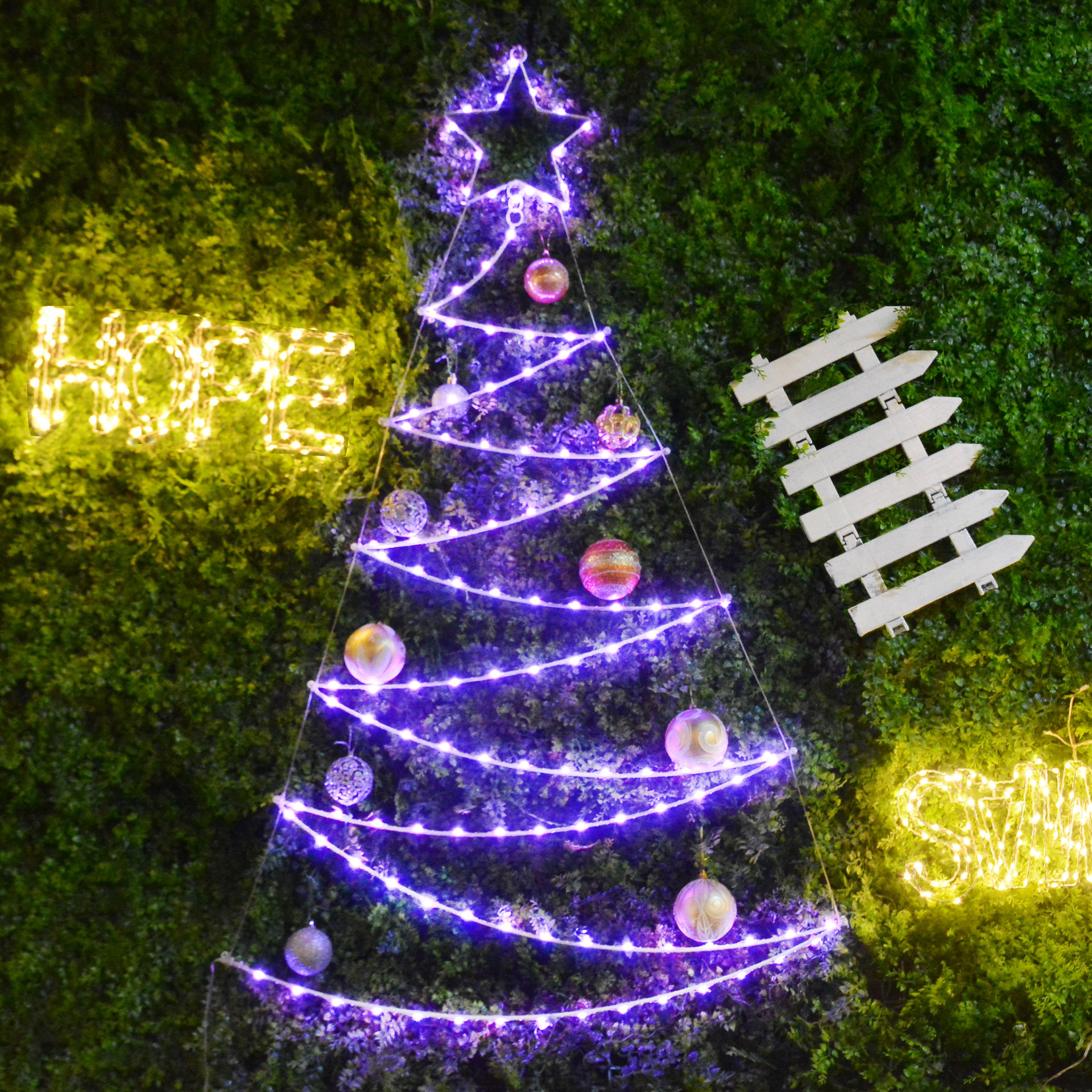 厂家直销LED装饰灯串 星星圣诞树RGB氛围灯串 圣诞树五角星灯串