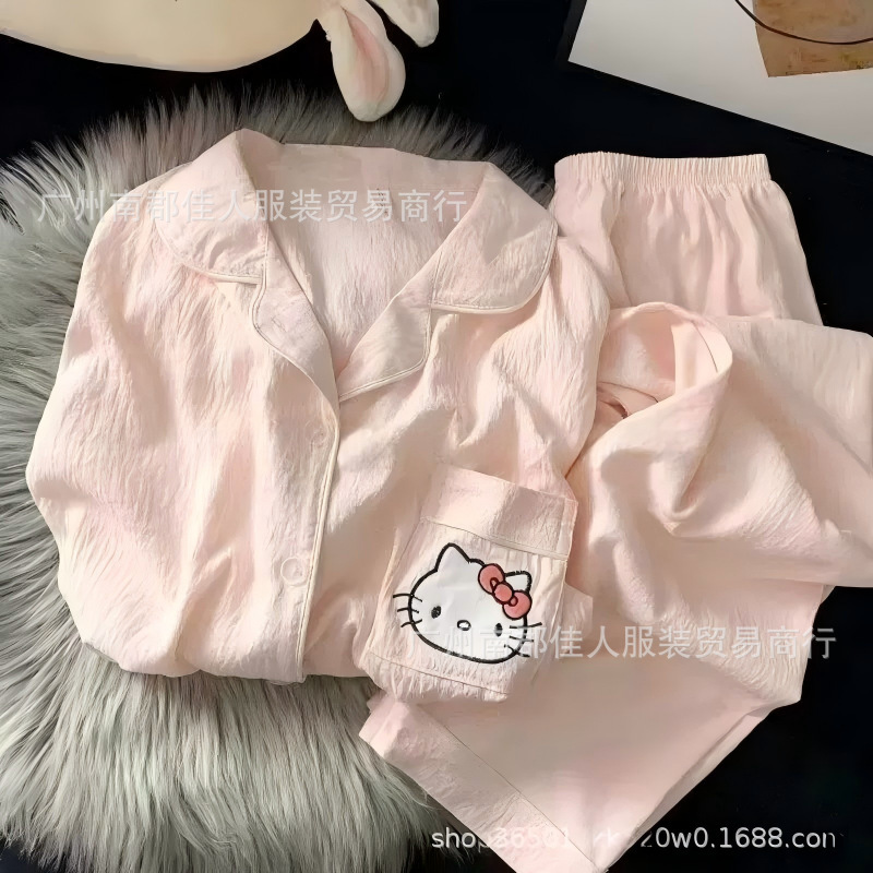 网红睡衣女2026春夏季长袖宽松两件套韩版ins风少女ins家居服直播