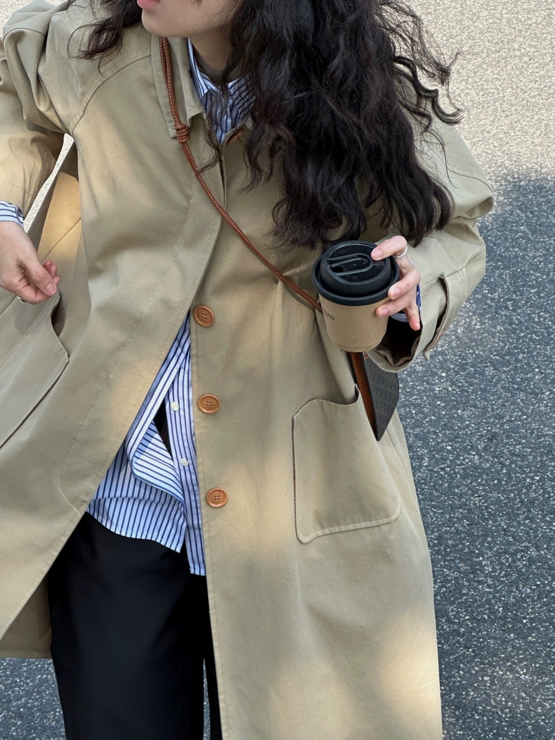 风衣外套女年早秋新款韩英伦风大衣小个子长款日系休闲