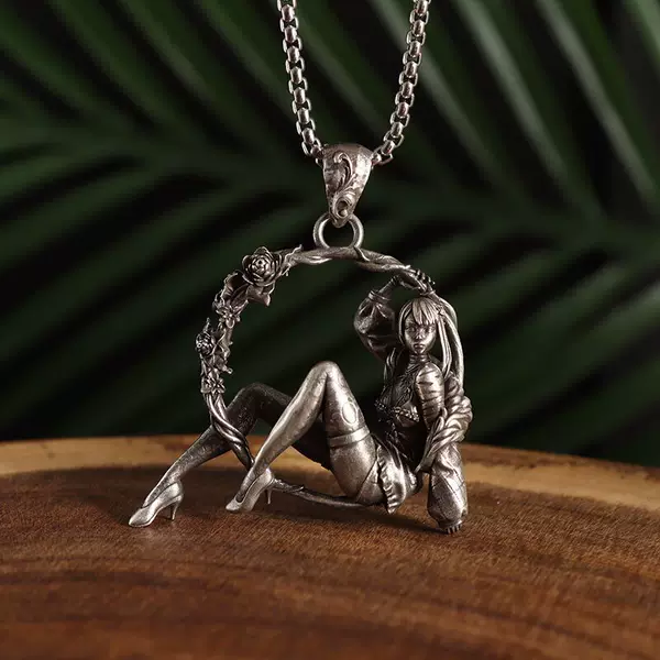 Environmentally Friendly Alloy Jewelry European and American Cross-Border Retro Angel Necklace Fashion Personalized Pendant Color-Preserving Jewelry Pendant Wholesale