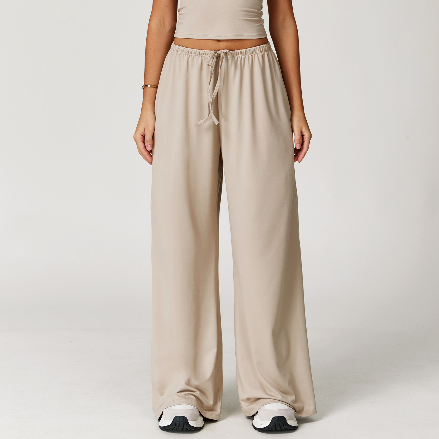 Pantalones de lana transfronterizos colgantes, piernas, pantalones casuales sueltos, pantalones de cuerda elásticos de acondicionamiento deportivo femenino