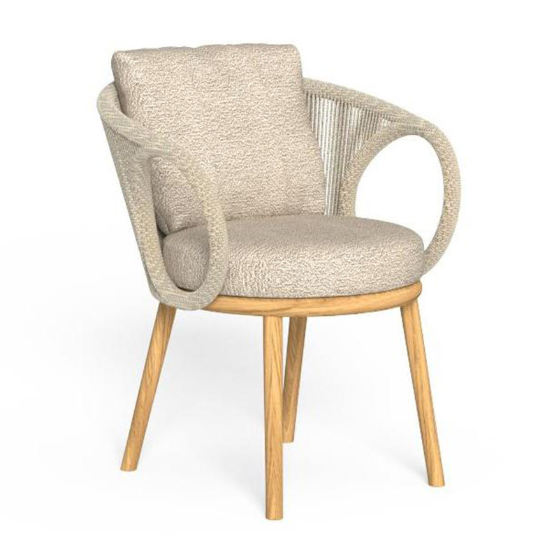 Conjunto de muebles de exterior de ratán para patio, balcón, jardín, villa, muebles de ocio al aire libre, silla de ratán de teca
