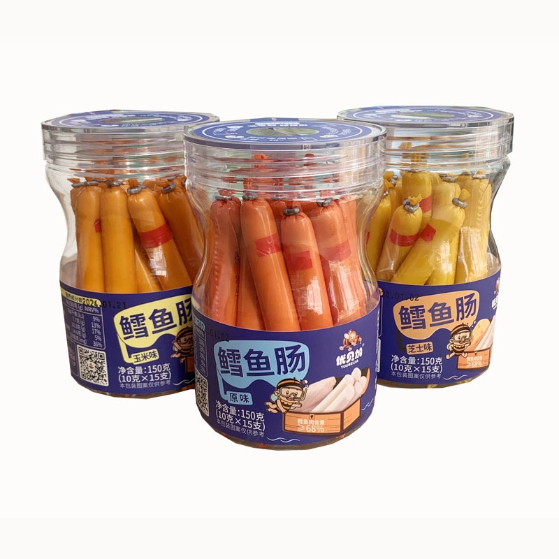 Новая упаковка Youbega глубоководная колбаса трески для детей Питательные закуски ветчинная колбаса для ребенка мясная колбаса кукурузная сырная рыбная палочка