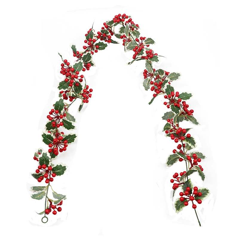 Simulation rattan Christmas red fruit pulp fruit vine wall -mounted floral window festive atmosphere decorative rattan