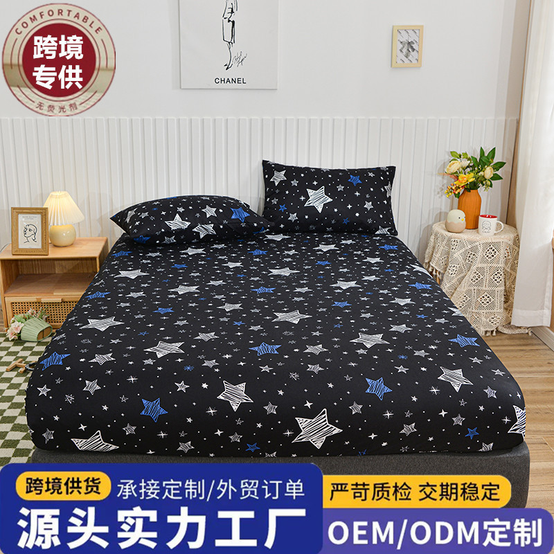 Cross-Border Amazon Brushed Printed Fitted Sheet Single Piece Mattress Protector Full Surround Non-Slip Dustproof Bed Cover Cross-Border Amazon Brushed Printed Fitted Sheet Single Piece Mattress Protector Full Surround Non-Slip Dustproof Bed Cover