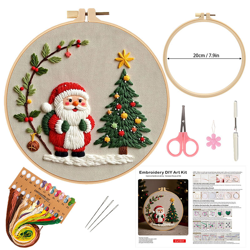 2025 nuevos productos de bordado de Navidad hechos a mano diy material paquete de bordado de Navidad accesorios originales