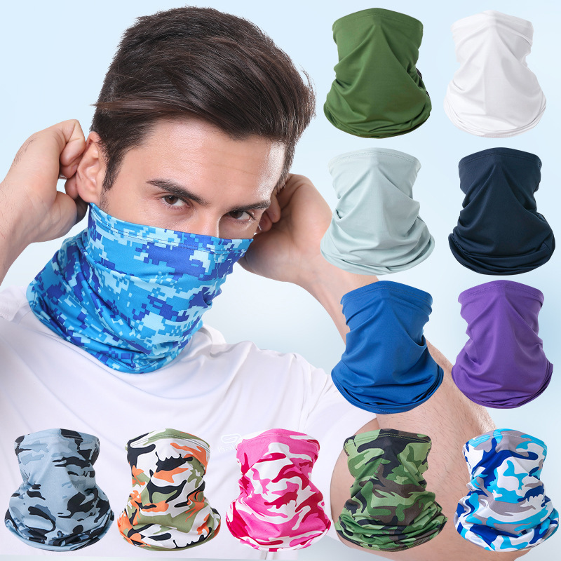 Summer Sunshade and Sun Protection Cycling Mask, Wind and Sandproof Multi-Functional Magic Headscarf, Outdoor Breathable Quick-Drying Ice Silk Scarf