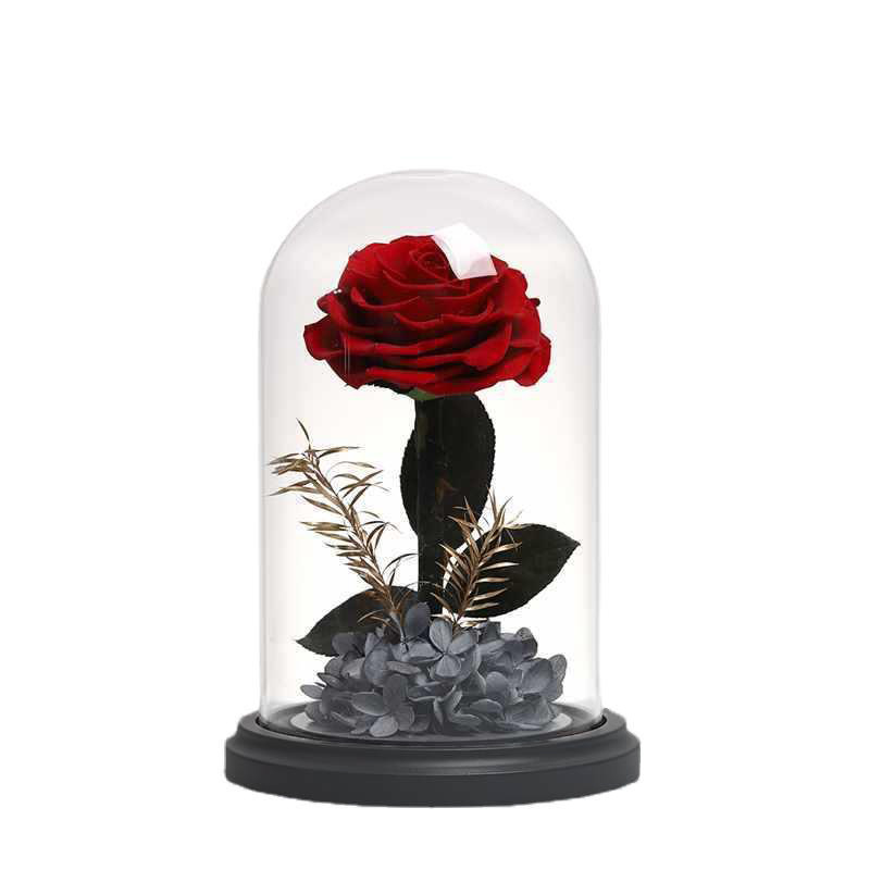 Flor inmortal Rosas Blancas Pequeño Príncipe cubierta de vidrio productos terminados regalos de San Valentín Amazon venta caliente adornos de flores inmortales