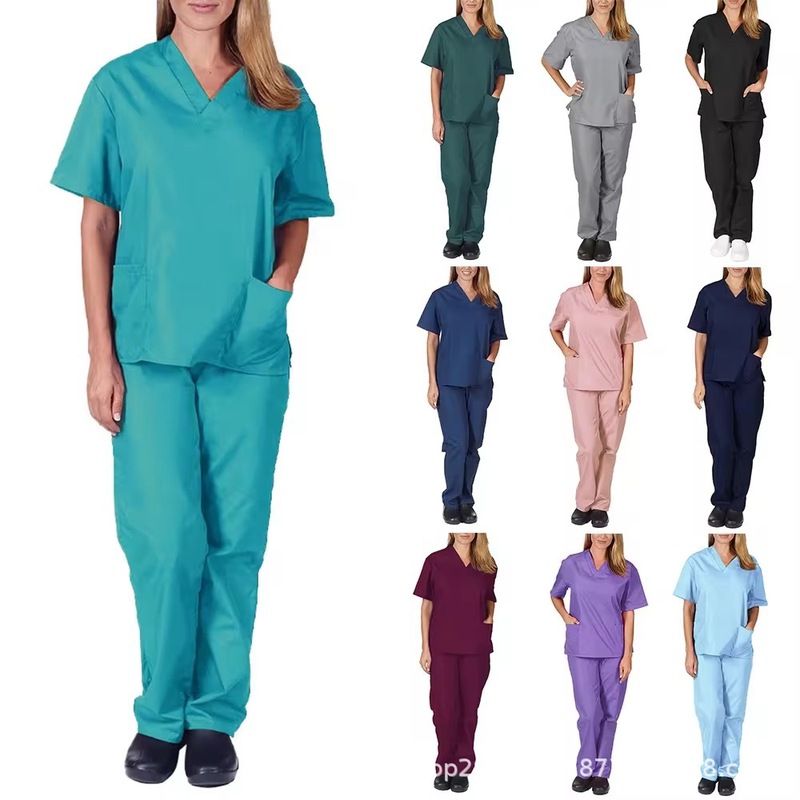 特別オファー速乾性弾性手洗い服ドクター半袖作業服女性病院手術室スプリットスーツ手洗い服|undefined