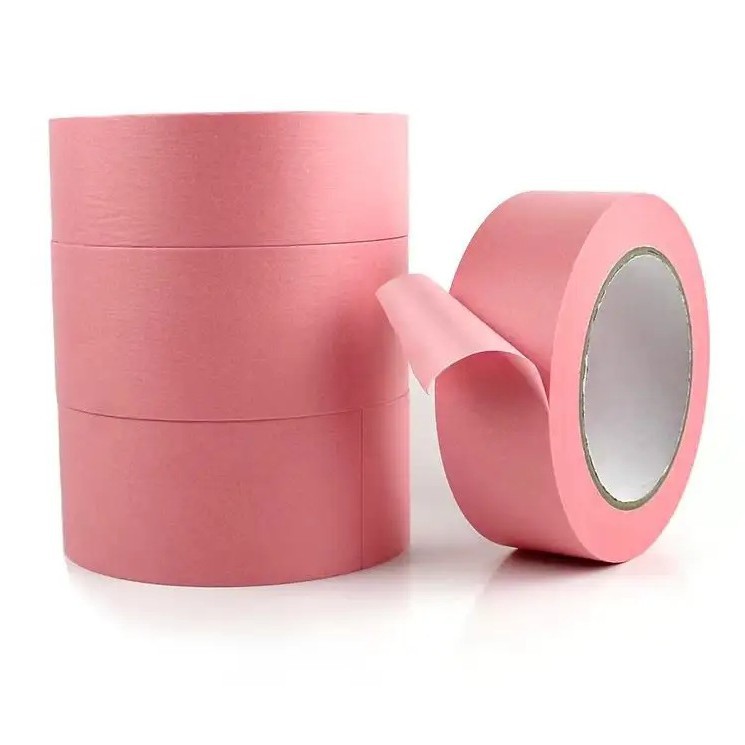 La cinta de papel y rosa débilmente pegajosa transfronteriza no tiene residuos de pegamento, la superficie de la pintura de látex reemplaza tesa433 y Q1 3590
