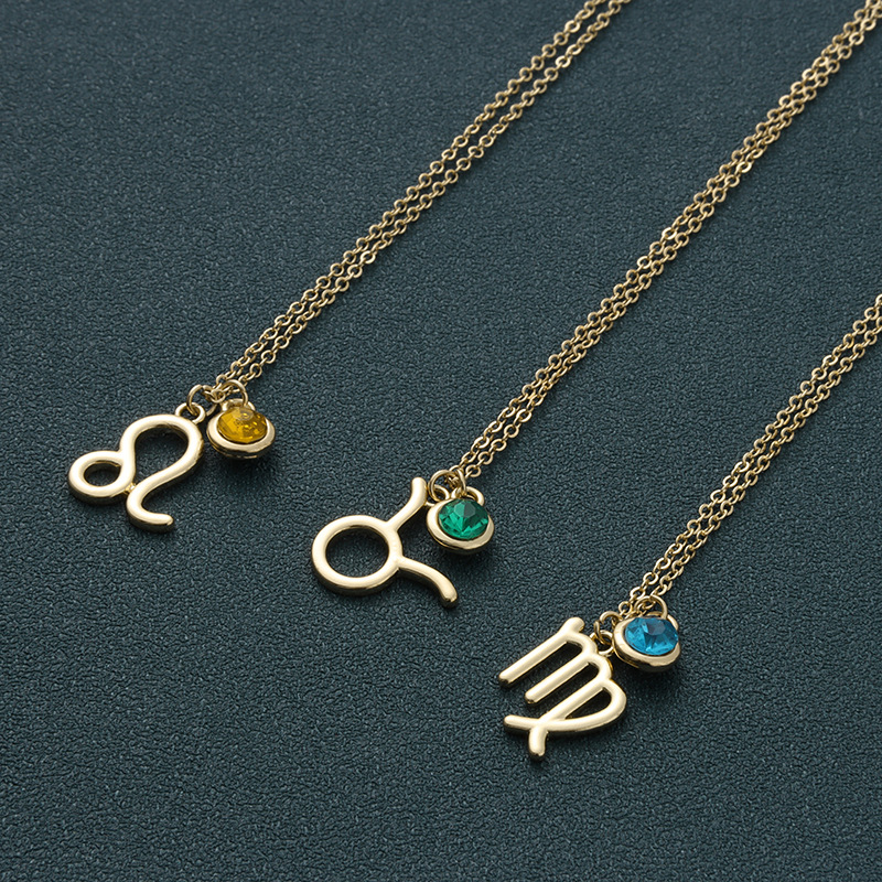 Street Occasion Alloy Material Simple Style Constellation Artificial Gemstones Alloy Wholesale Pendant Necklace