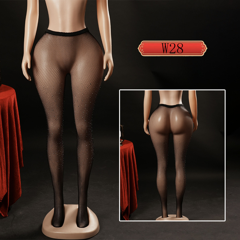 Yue mariposa calcetines de red de perforación caliente, calcetines sexuales transfronterizas, calcetines de red de pesca sexy JK, calcetines de red de pesca europeas, calcetines W28