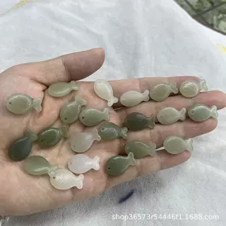 厂家批发新款天然和田玉小鱼珠宝配件滴流挂件挂饰吊坠DIY饰品配
