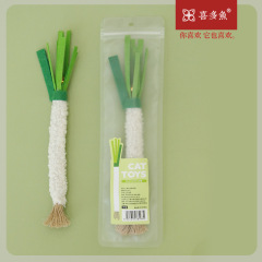 新しい木製タデネギ猫のおもちゃ卸売模擬野菜噛みつき防止自己楽しい歯ぎしり面白い猫ペット用品