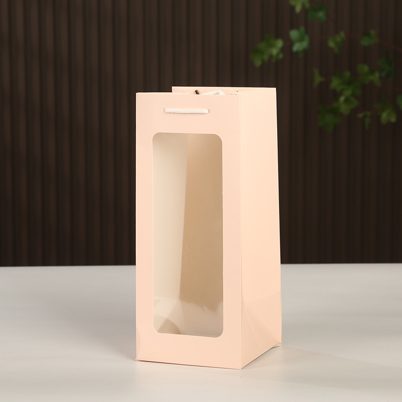 와인 가방-핑크; 흰색 판지; 8.5*12.5*36CM