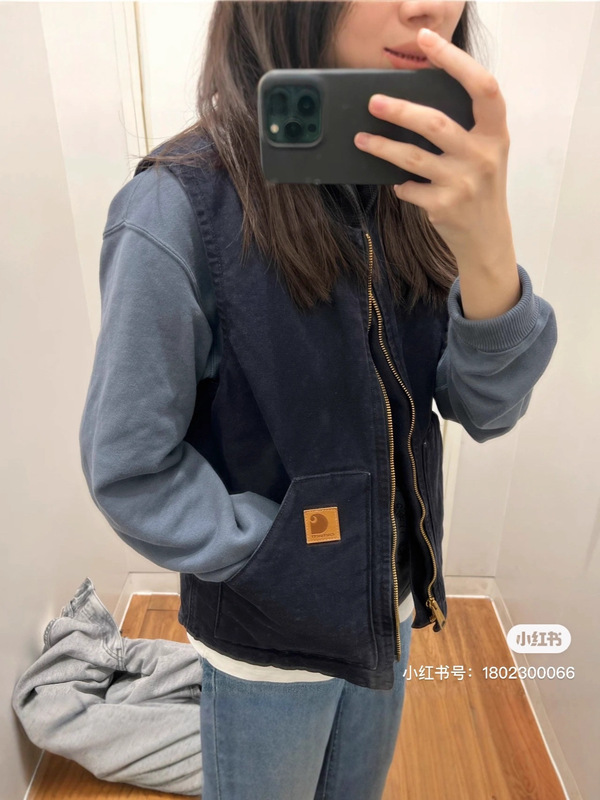 高品质Car卡哈V02古着重水洗厚绗棉马甲坎肩美式复古山系日潮夹棉|undefined