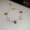 Golden red bracelet