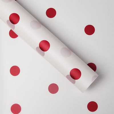 Papel de flores de película de caramelo de lunares FCL Floristería al por mayor Material de embalaje floral impermeable Papel de embalaje de ramo de flores