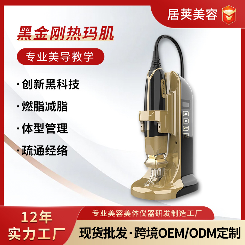 Home-Use Black Thermal Warming Device for Non-Invasive Penetration and Promoting Product Absorption, Physical Massage Facial Firming Beauty Device