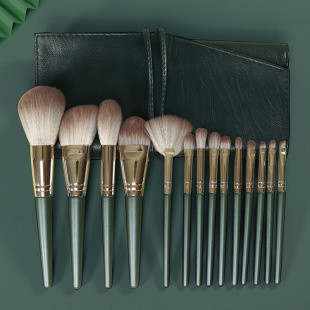Green cloud Cangzhou 14 makeup brushes suit full set eye shadow brush loose powder foundation blush nose shadow brush makeup tools