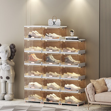 透明鞋盒防尘轻奢鞋柜家用可折叠鞋架多层大容量组合aj鞋子收纳柜