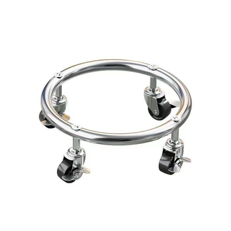 Base de tanque de gas doméstico de gas de freno portador móvil de rueda universal gas licuado de cocina estante de almacenamiento bandeja de soporte