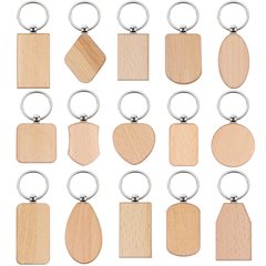 現品の空白の木製のキーホルダーの小さい贈り物のアイデアのレーザーは木の実木のケヤキの木製のキーホルダーを彫ります。