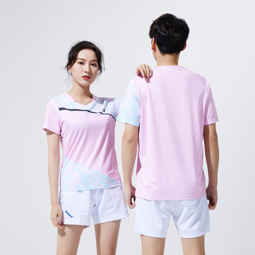 New style badminton suit sports set men and women short sleeve quick dry breathable training suit short skirt table tennis clothes printing 