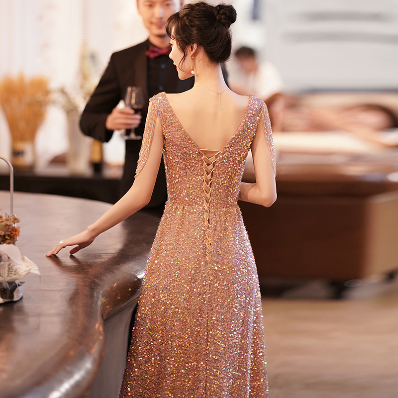 日本製お得 8037イブニングドレス スパンコール : レディース服 超歓迎低価