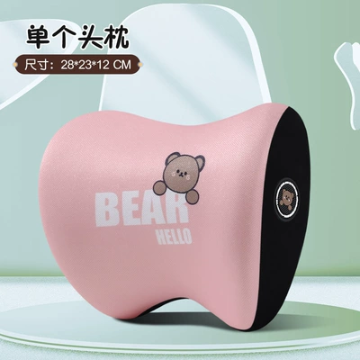 Headrest Memory Foam Cartoon Bear Cervical - peach-pink-headrest-1