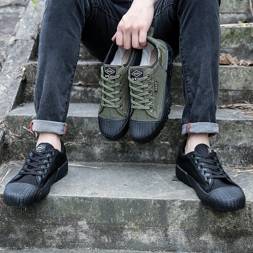 Men's Liberation Shoes, Rubber Shoes, Construction Labor Shoes, Wear-Resistant Breathable Canvas Farm Work Shoes, Safety Shoes, Wholesale from Manufacturer